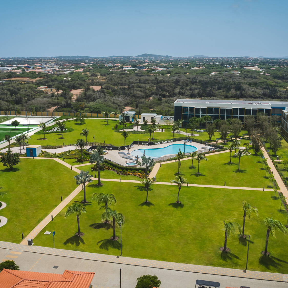 Aerial view of the Xavier University campus