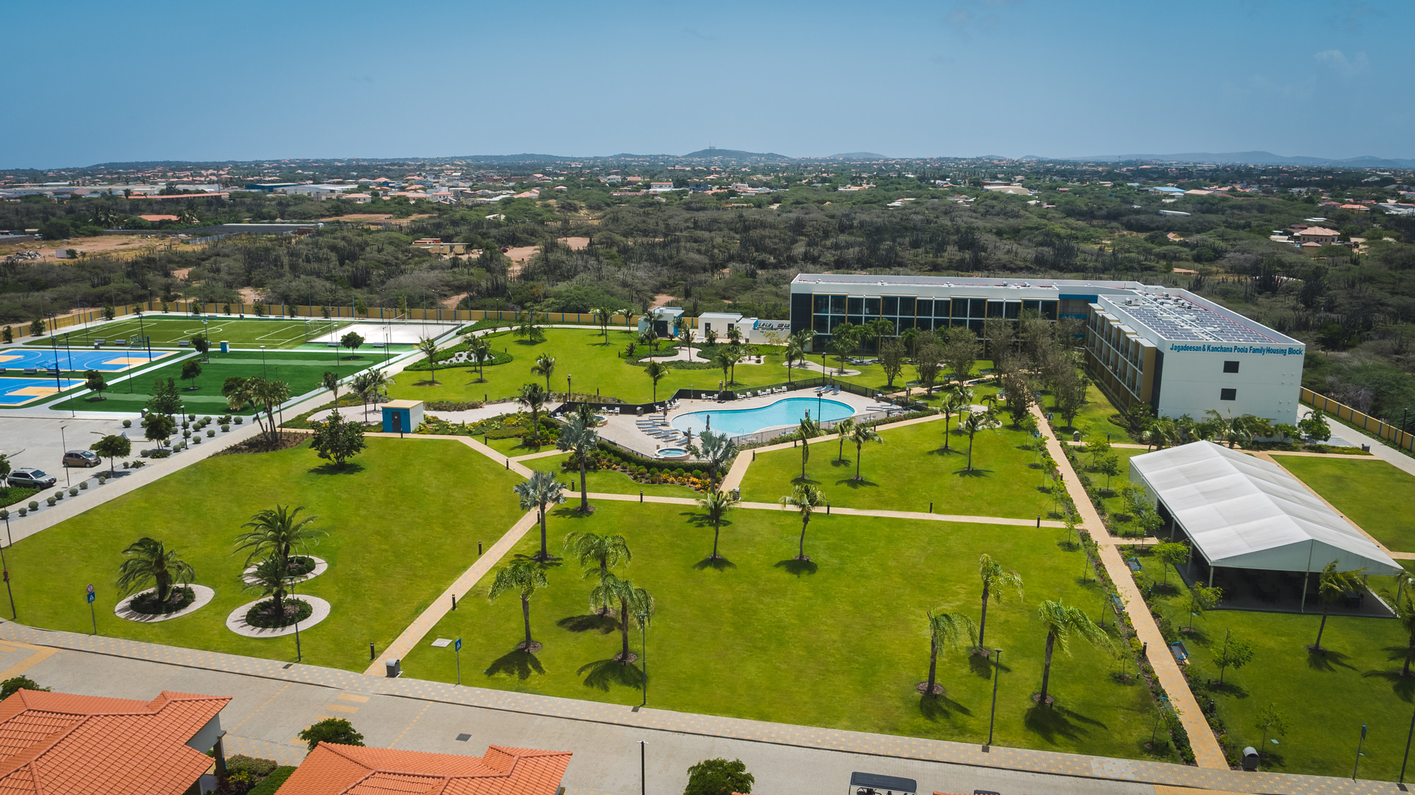 Aerial view of the Xavier University campus